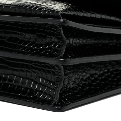 Saint Laurent Calfskin Crocodile Embossed Medium Monogram Sunset Black 11 of 14