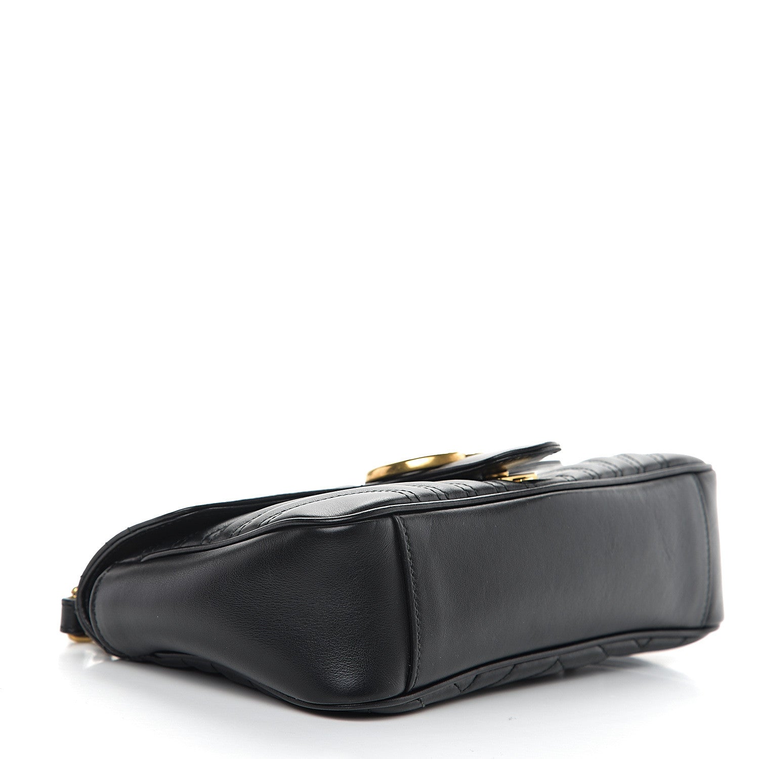 Gucci Calfskin Matelasse Small GG Marmont Shoulder Bag Black 3 of 13