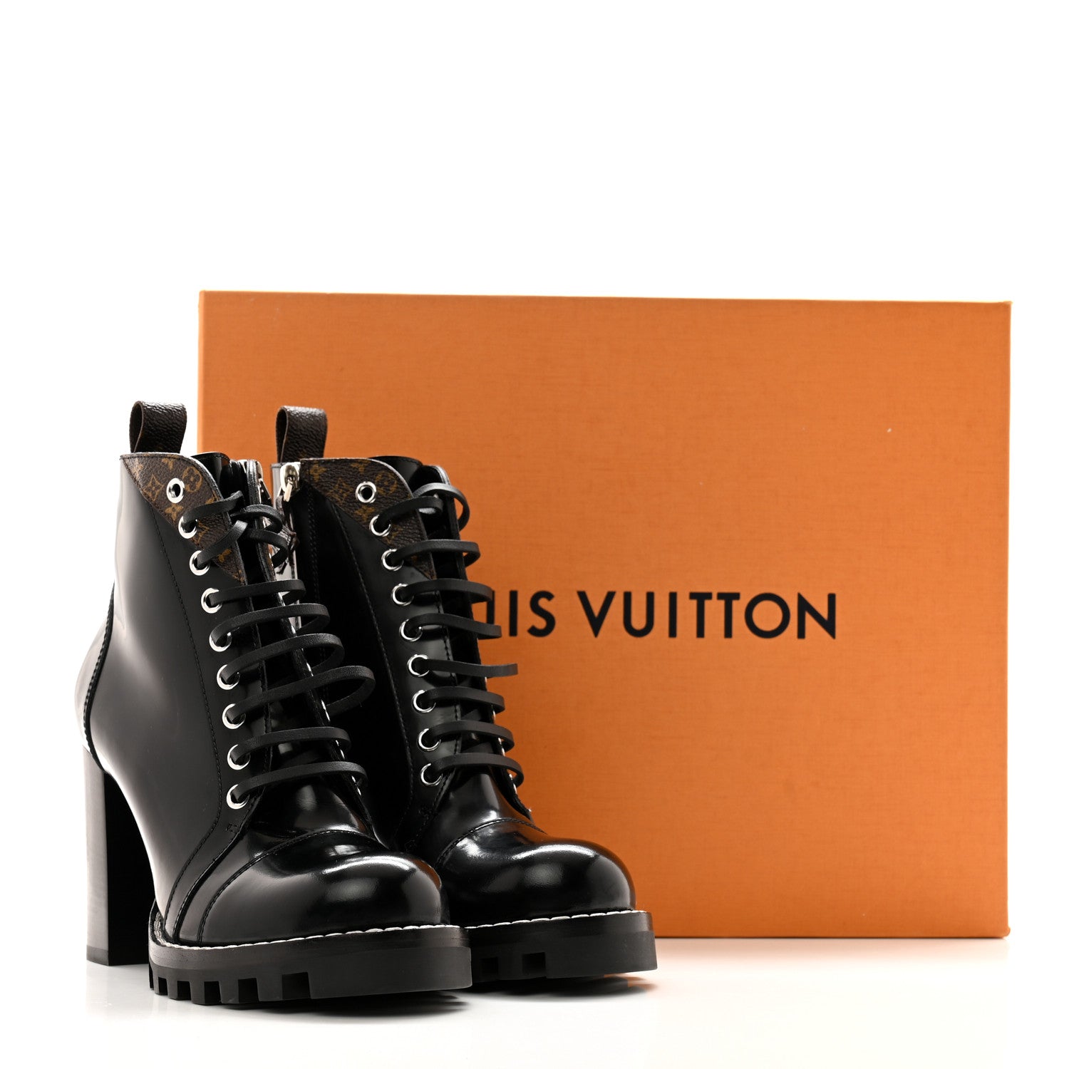 Louis Vuitton Patent Calfskin Star Trail Ankle Boots 37.5 Black 9 of 9