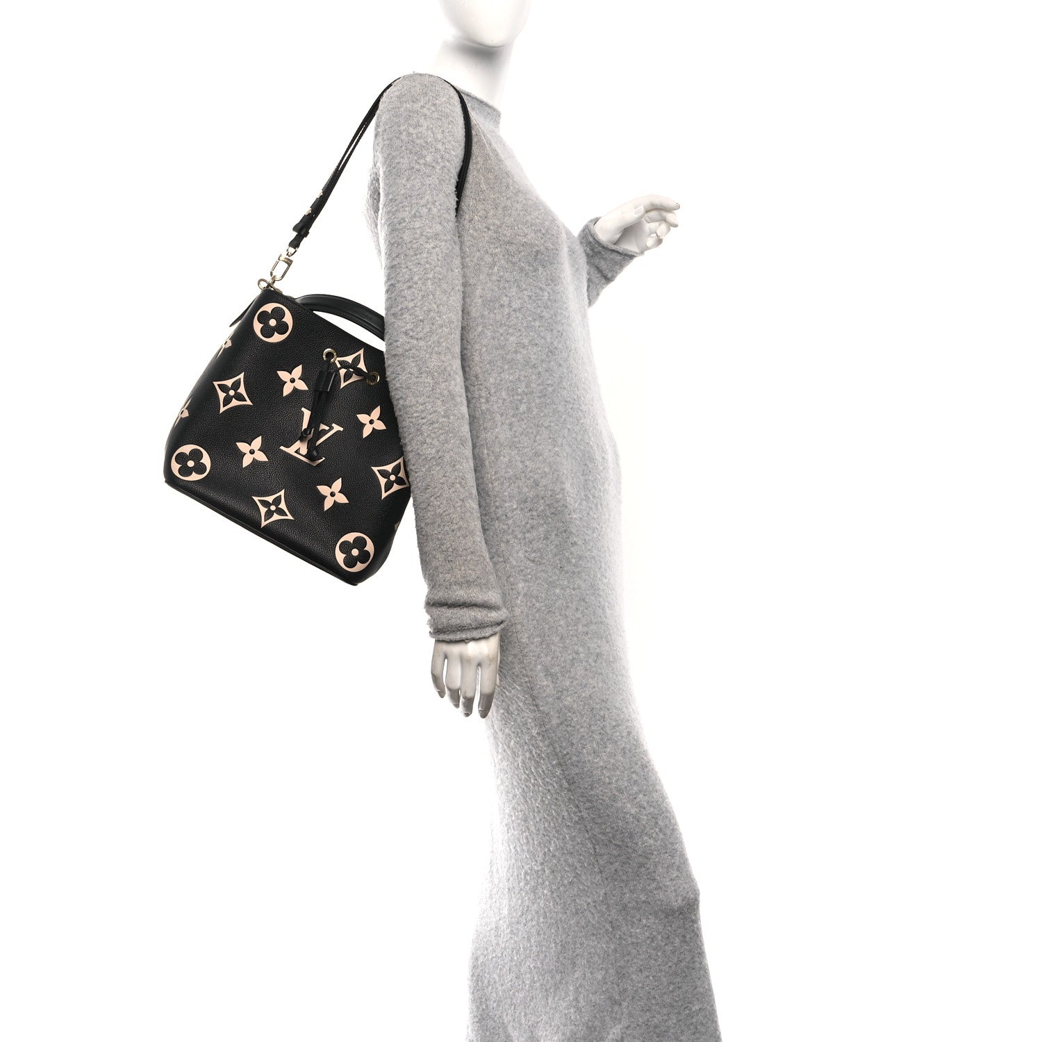 Louis Vuitton Empreinte Monogram Giant Neonoe MM Black Beige 2 of 10