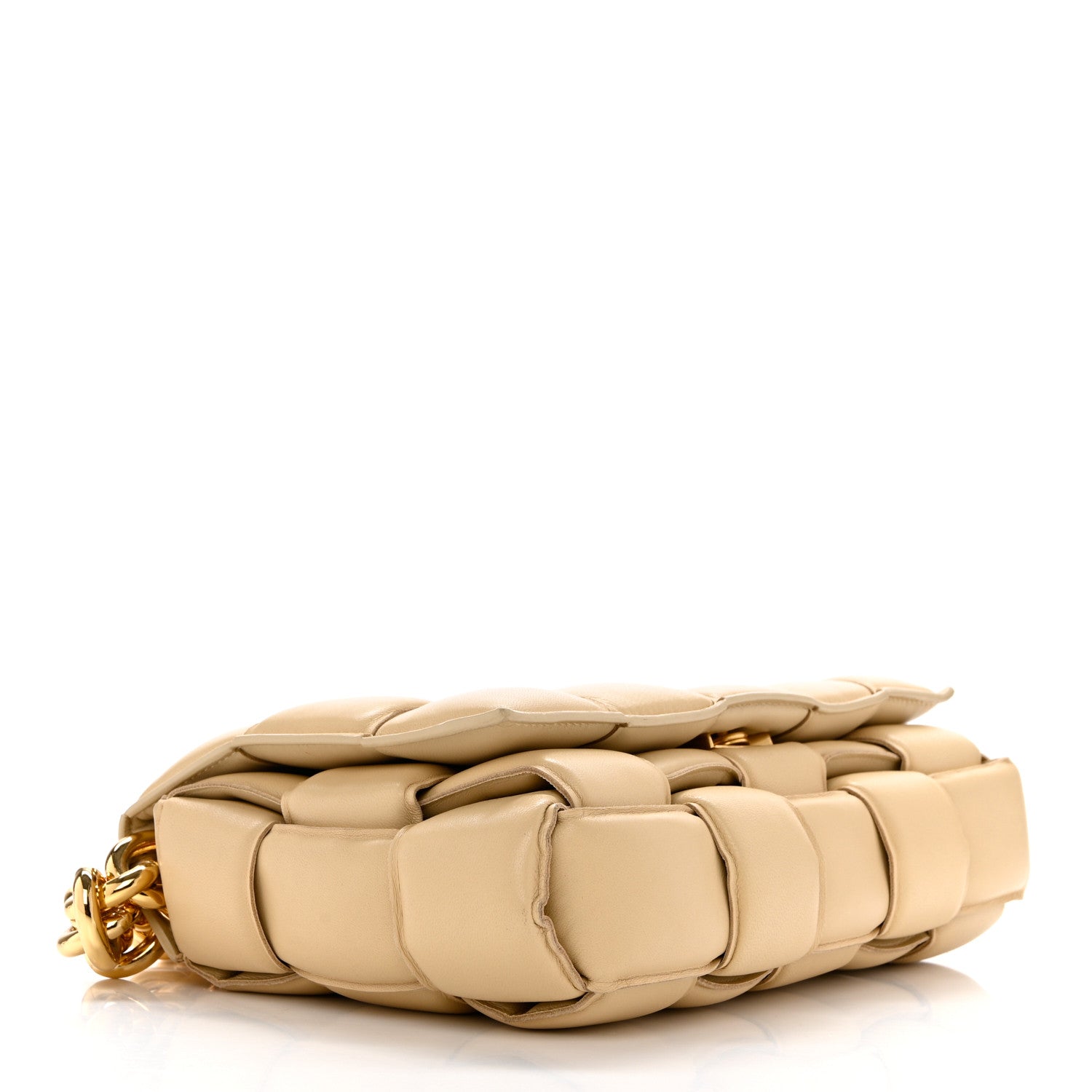 Bottega Veneta Lambskin Maxi Intreccio Padded Chain Cassette Crossbody Bag Porridge 4 of 12