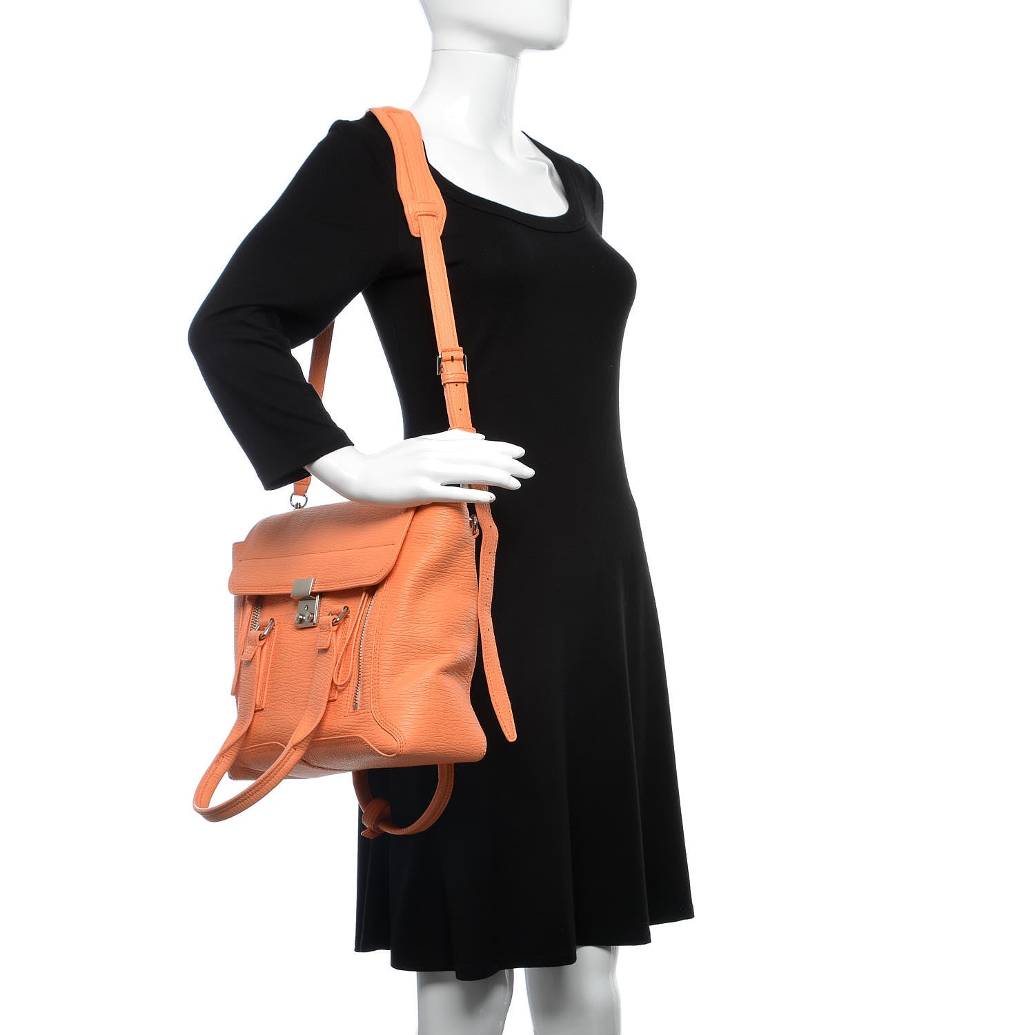 3.1 Phillip Lim 3.1 Textured Calfskin Medium Pashli Satchel Melon 2 of 15