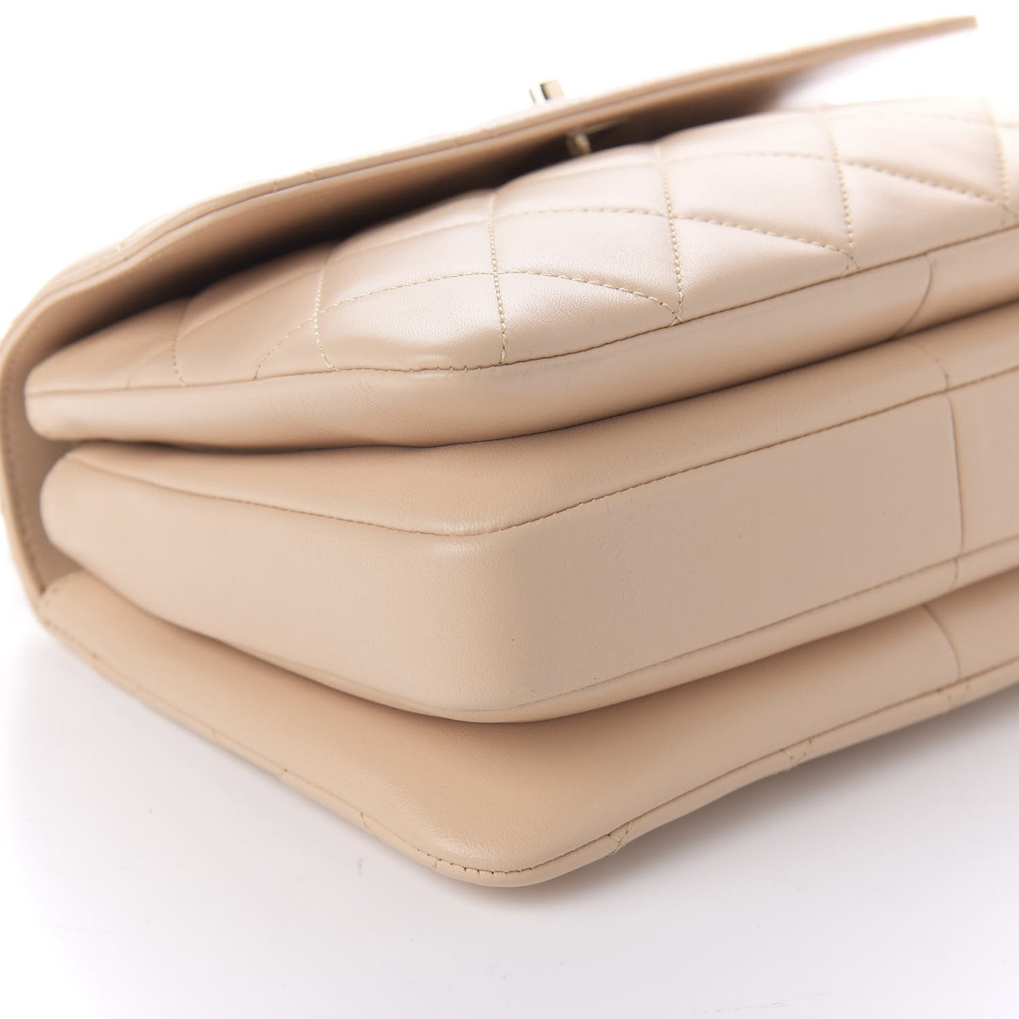 Lambskin Quilted Small Trendy CC Dual Handle Flap Bag Beige