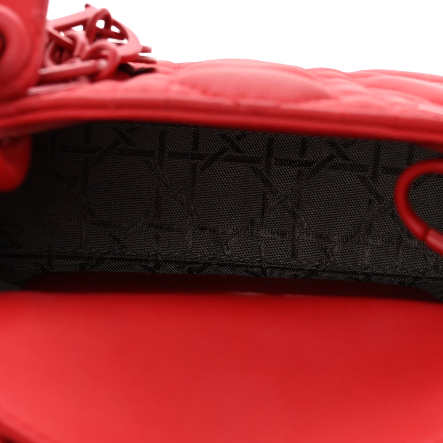 Ultra Matte Calfskin Cannage Micro Lady Dior Red