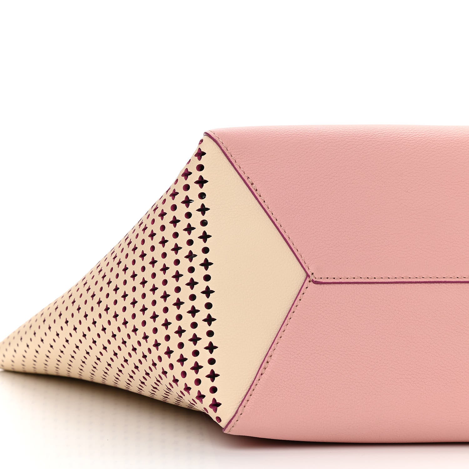 Louis Vuitton Calfskin Perforated Lockme Cabas Rose Poudre Creme 9 of 10