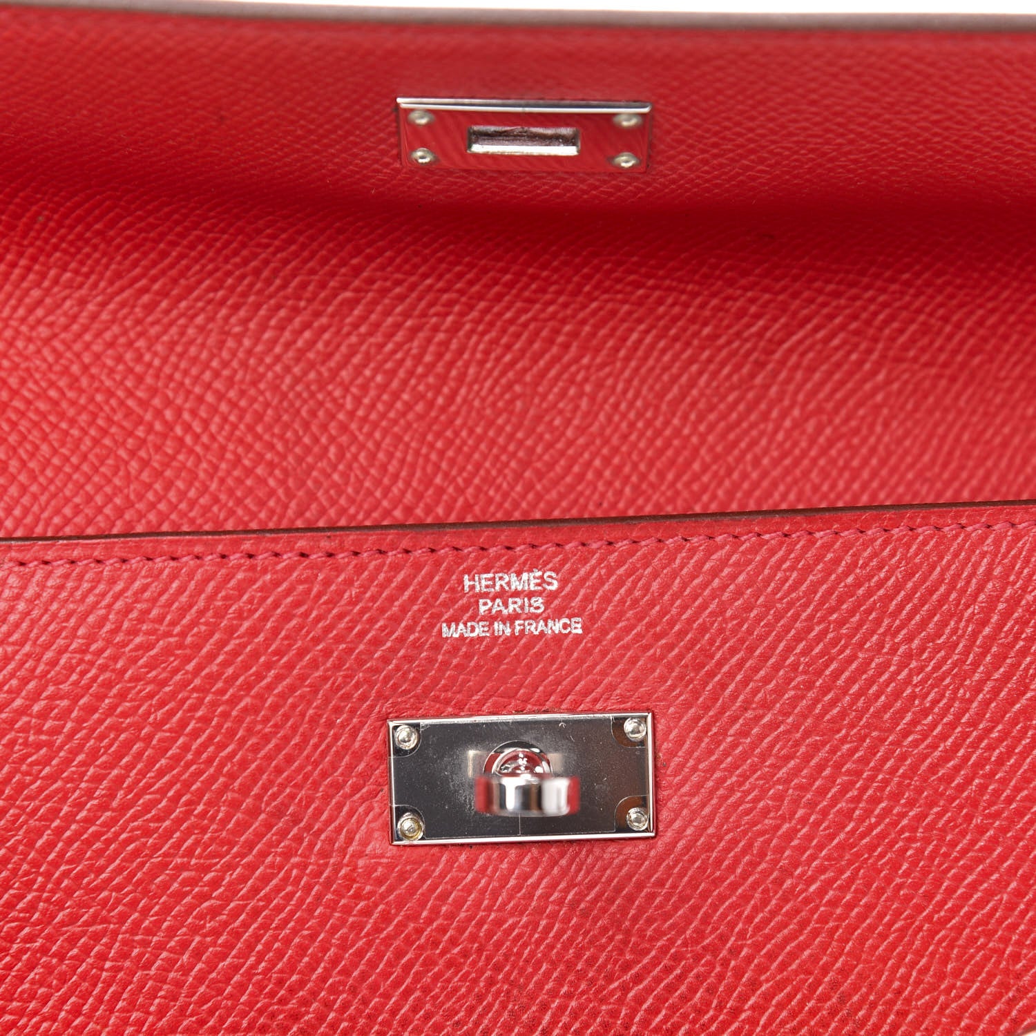 Hermes Epsom Kelly Longue Wallet Rouge Casaque 6 of 7
