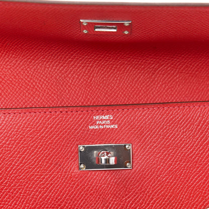 Hermes Epsom Kelly Longue Wallet Rouge Casaque 6 of 7