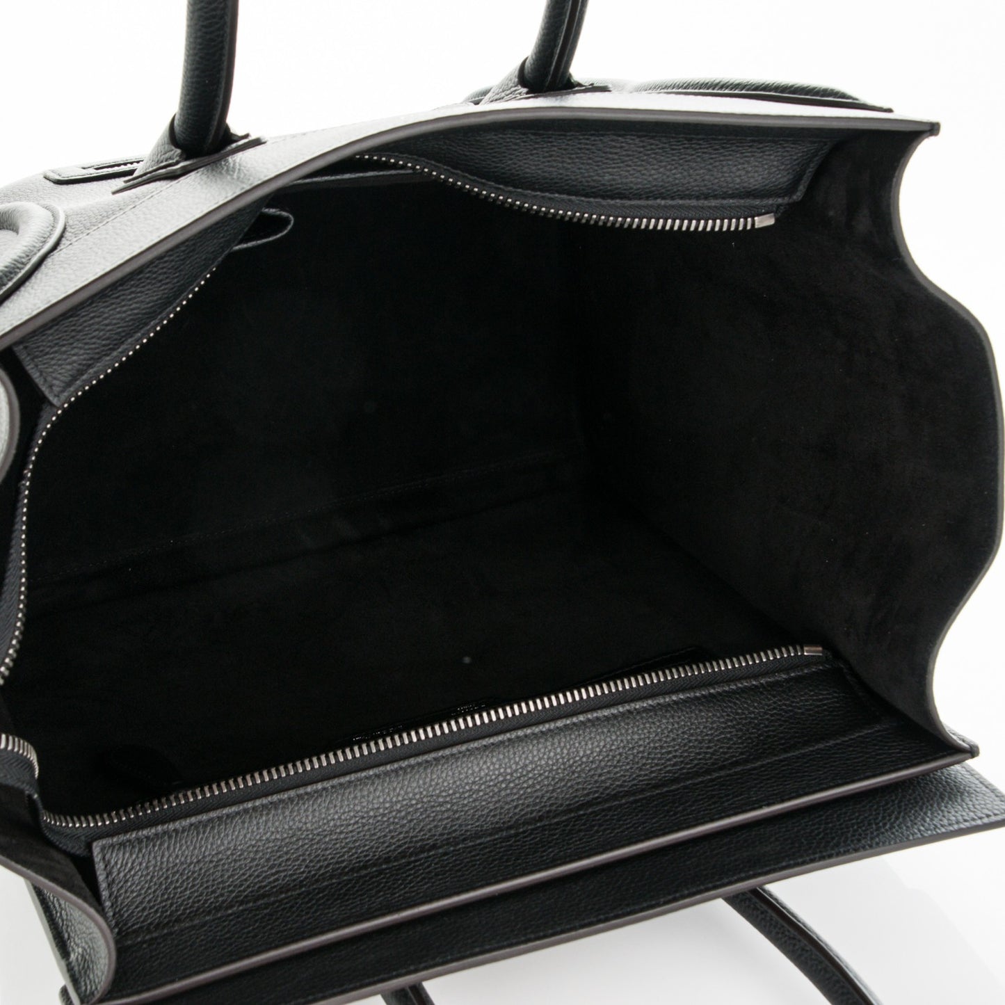 Drummed Calfskin Mini Luggage Black