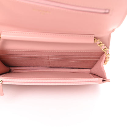 Chanel Caviar Quilted Boy Wallet On Chain WOC Light Pink 5 of 11