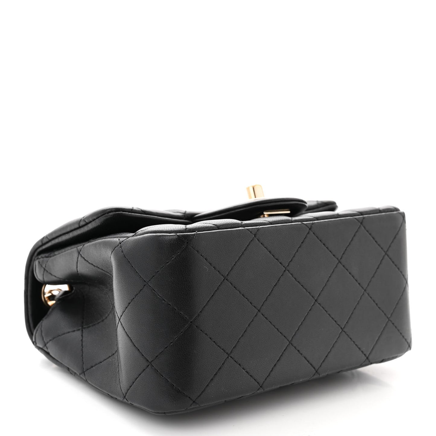 Lambskin Quilted Mini Square Flap Black