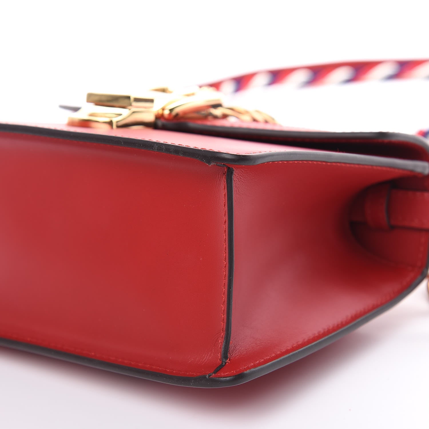 Gucci Calfskin Mini Sylvie Top Handle Bag Hibiscus Red 9 of 10
