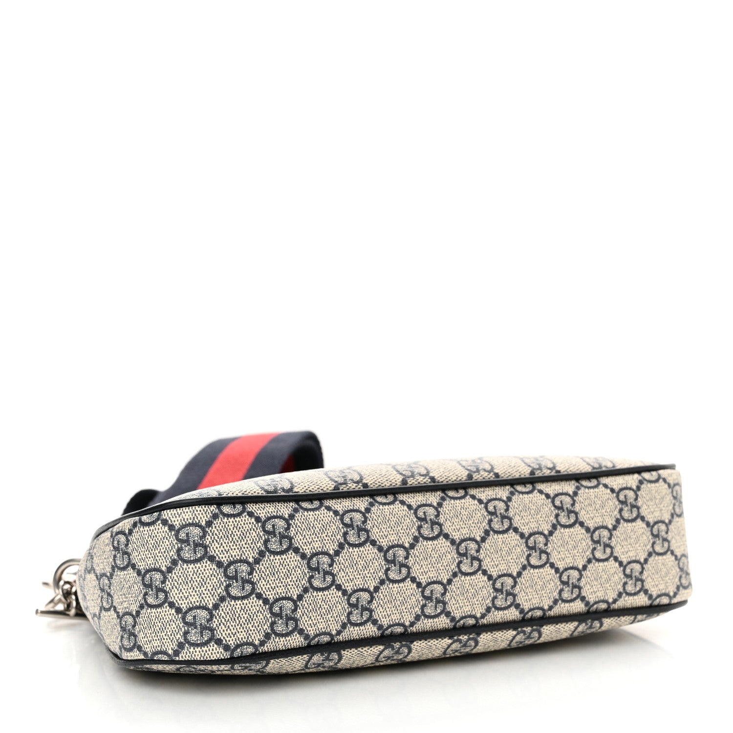 Gucci GG Supreme Monogram Textured Dollar Calfskin Web Small Ophidia GG Handbag Beige Blue 4 of 10