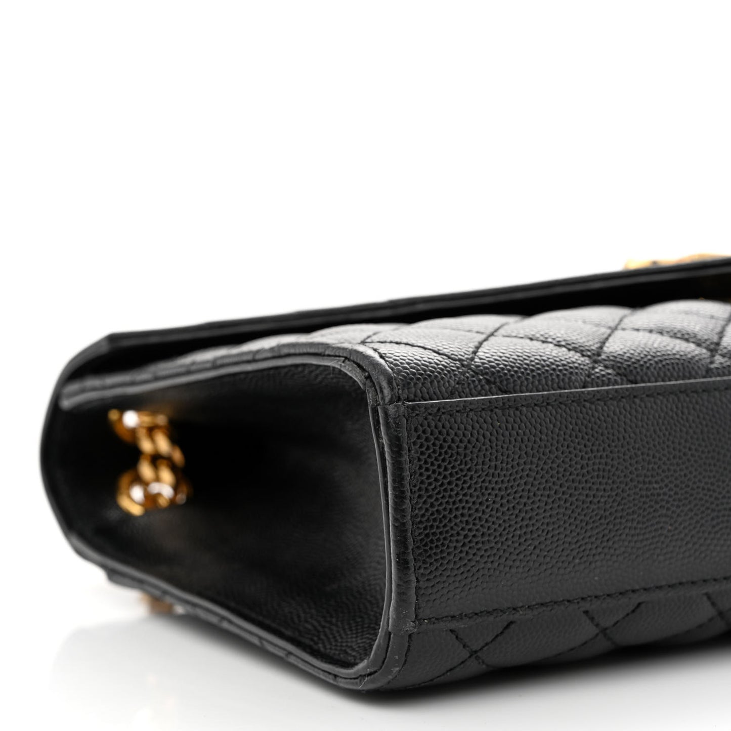 Grain De Poudre Textured Mixed Matelasse Triquilt Medium Monogram Satchel Black