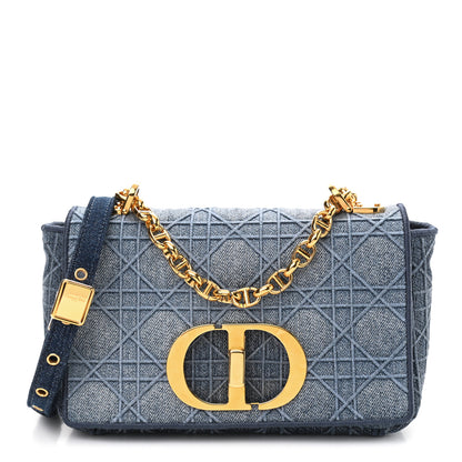 Christian Dior Denim Cannage Small Caro Bag Blue 1 of 9