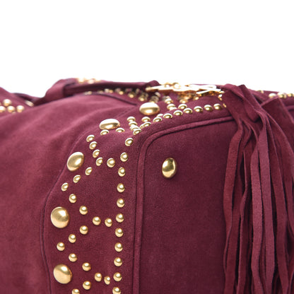 Saint Laurent Suede Small Y Studs Bucket Bag Burgundy 7 of 9
