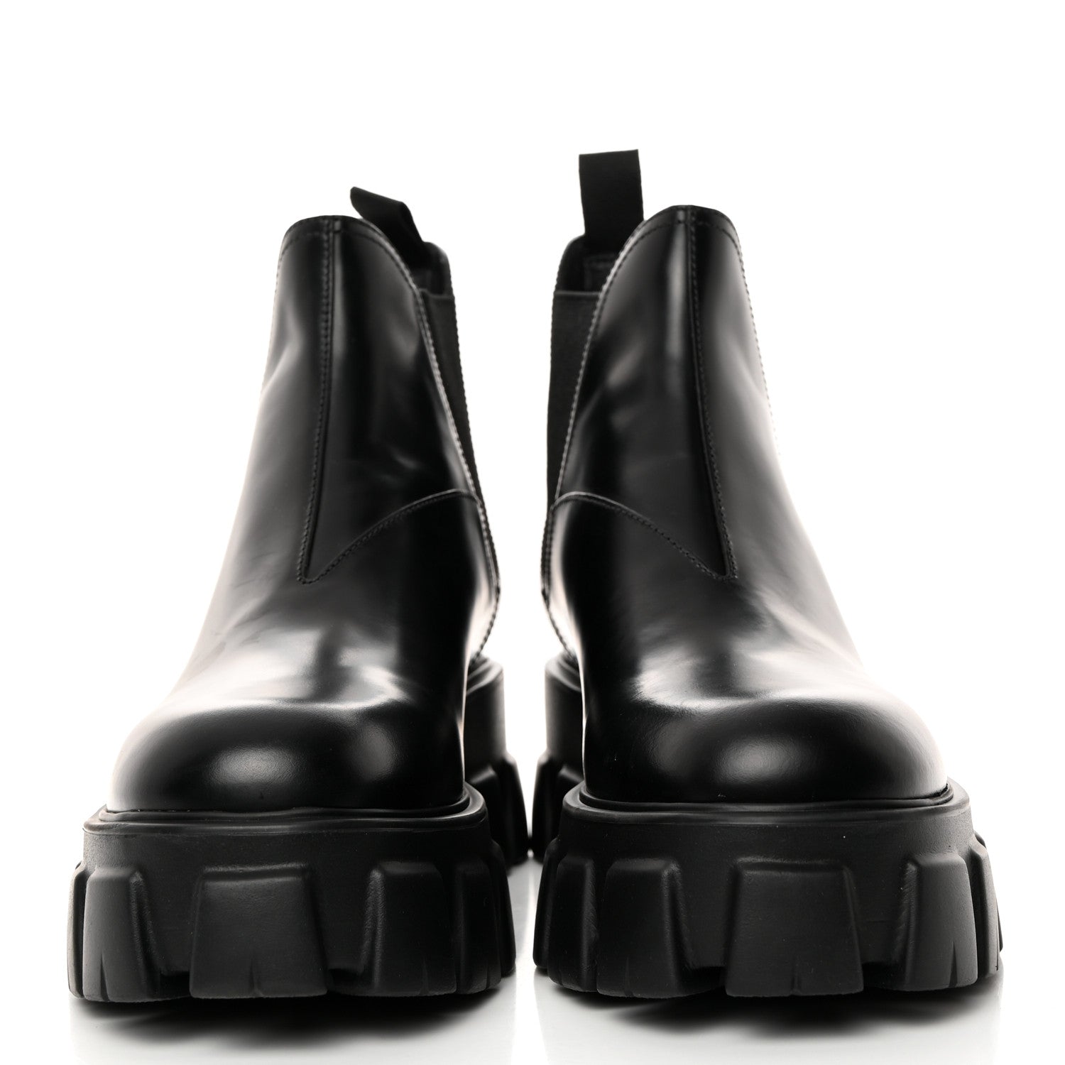 Prada Spazzolato Rois Monolith Chelsea 55mm Ankle Boots 40.5 Black 2 of 9
