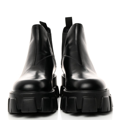 Prada Spazzolato Rois Monolith Chelsea 55mm Ankle Boots 40.5 Black 2 of 9