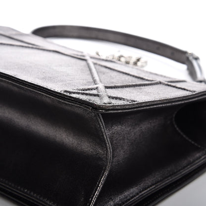 Christian Dior Metallic Brushed Calfskin Medium Diorama Flap Bag Titanium 9 of 10
