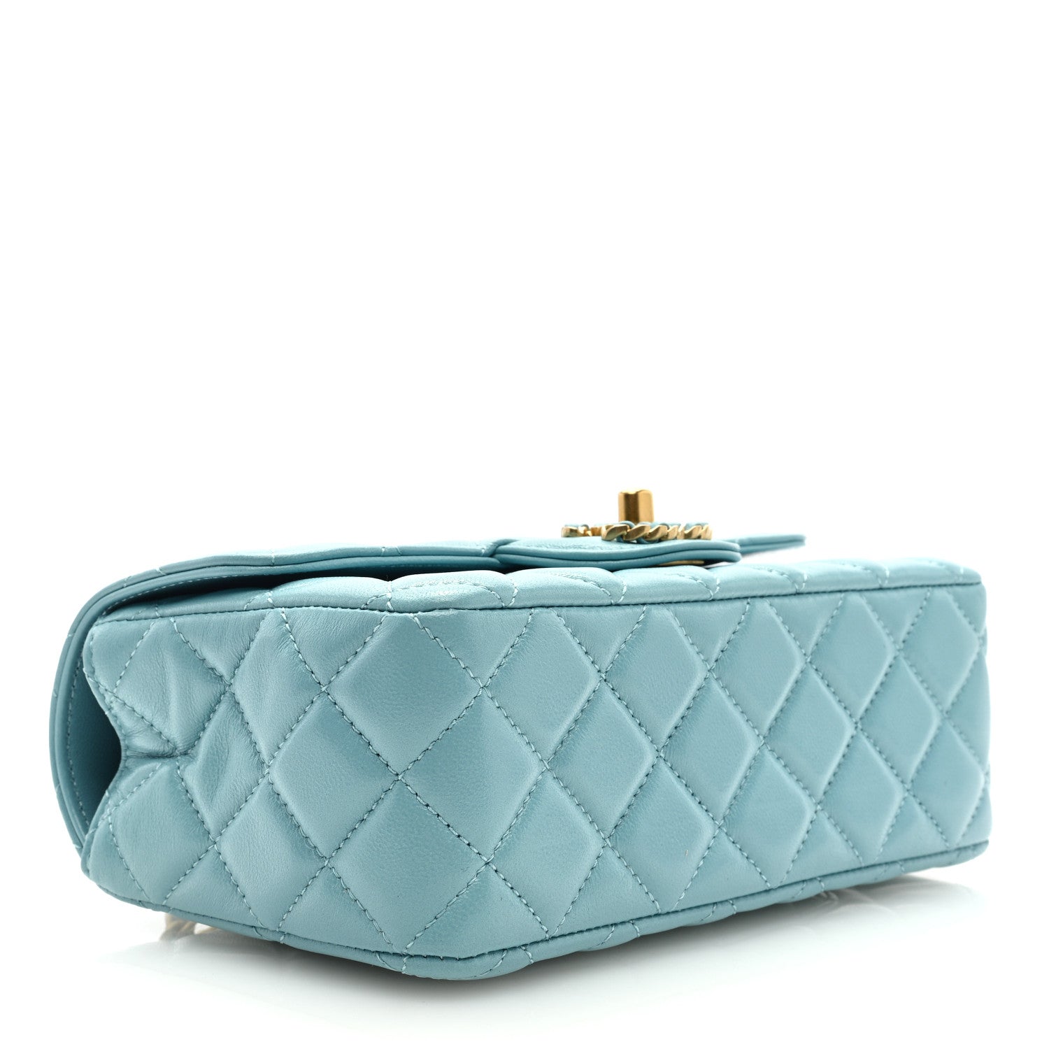 Chanel Lambskin Quilted Mini Strass On Top Flap Blue 4 of 9