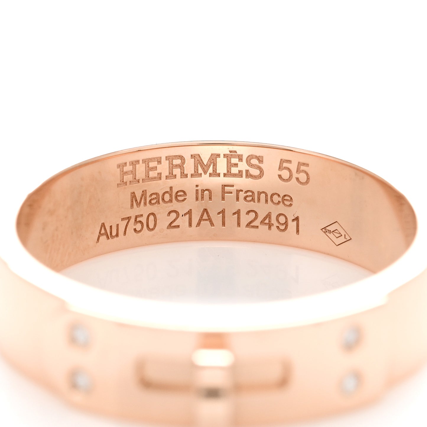 18K Rose Gold Diamond PM Kelly Ring 55 7.25