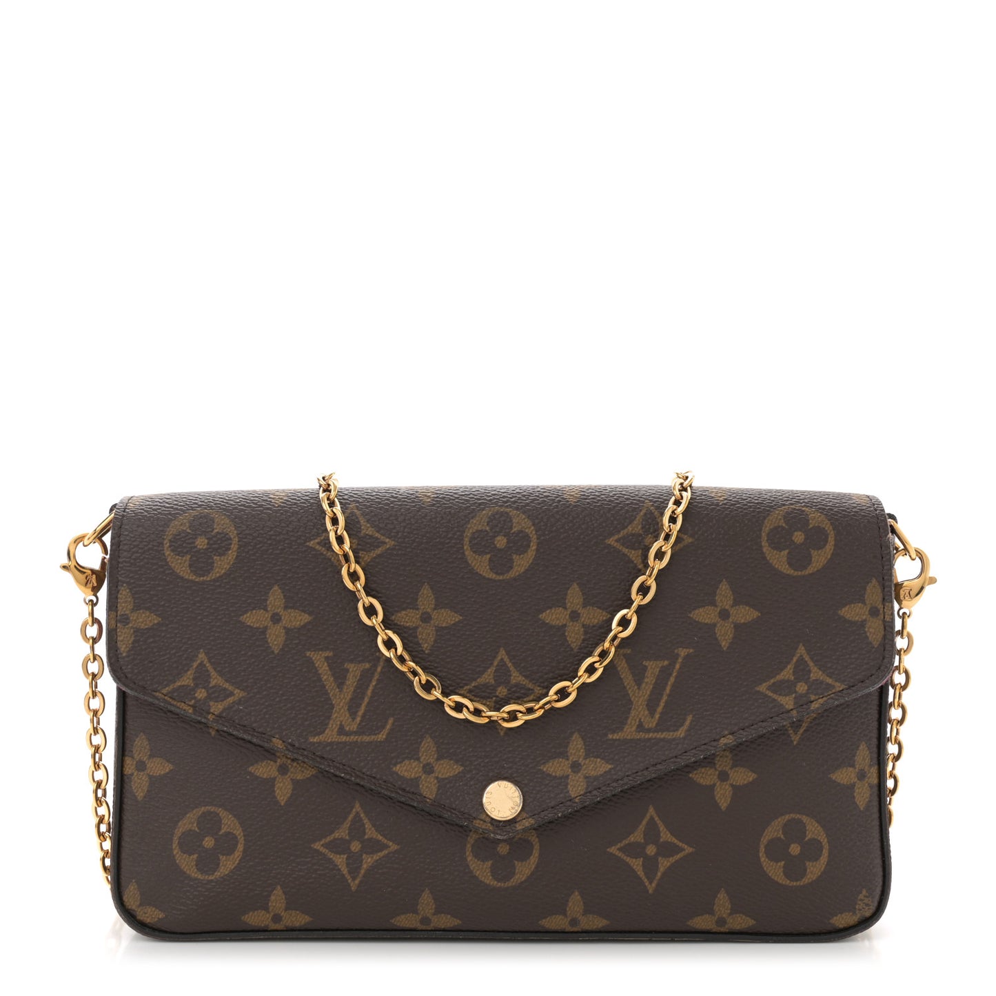 Monogram Pochette Felicie Chain Wallet Fuchsia