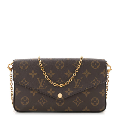Louis Vuitton Monogram Pochette Felicie Chain Wallet Fuchsia 1 of 12
