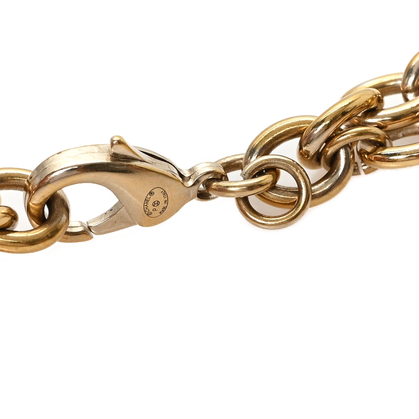 Chain Quilted CC Medallion Multi Chain Belt 75 Gold