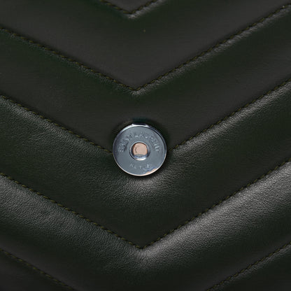 Saint Laurent Calfskin Y Quilted Monogram Medium Loulou Chain Satchel Olive 15 of 20