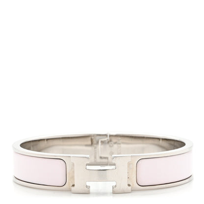 Hermes Enamel Narrow Clic Clac H Bracelet PM Rose Nymph 1 of 5
