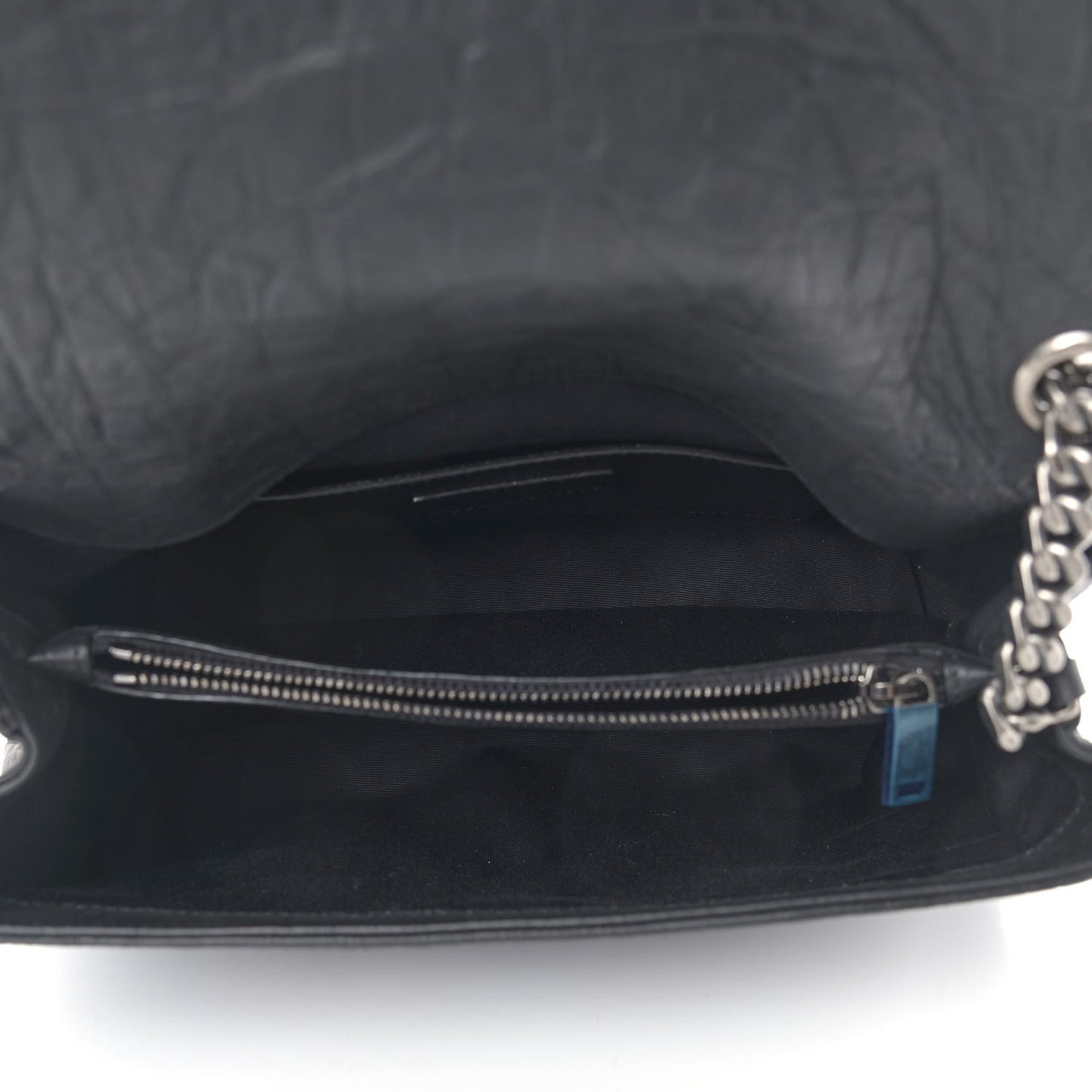 Calfskin Crocodile Embossed Medium West Hollywood Monogram Fold-Over Black
