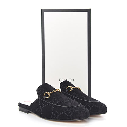 Gucci Velvet GG Monogram Womens Princetown Slippers 36 Black 10 of 10