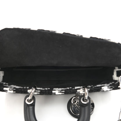 Christian Dior Canvas Macro Houndstooth Lady D-Joy Black White 4 of 11