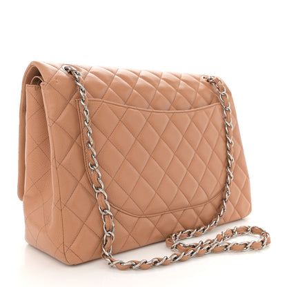 Chanel Caviar Quilted Maxi Double Flap Dark Beige 3 of 10