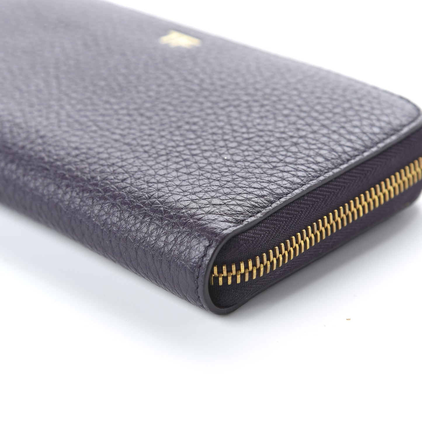 Grained Calfskin TF Zip Around Wallet Dark Purple