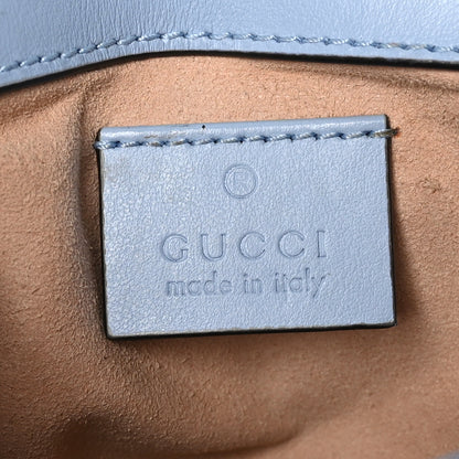 Gucci Calfskin Matelasse Super Mini GG Marmont Shoulder Bag Porcelain Light Blue 6 of 10