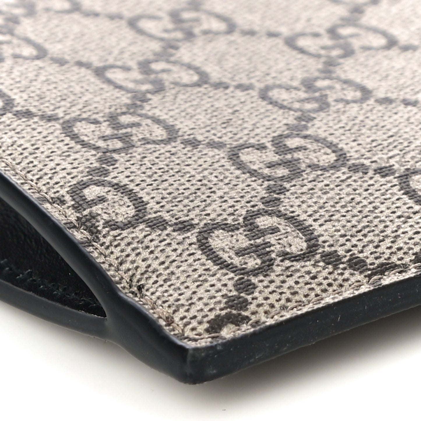 GG Supreme Monogram Blind For Love Wristlet Pouch Black