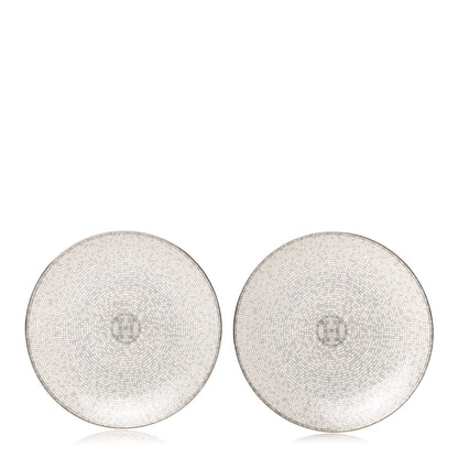 Hermes Porcelain Mosaique Au 24 Bread And Butter Plate Set of 2 1 of 6