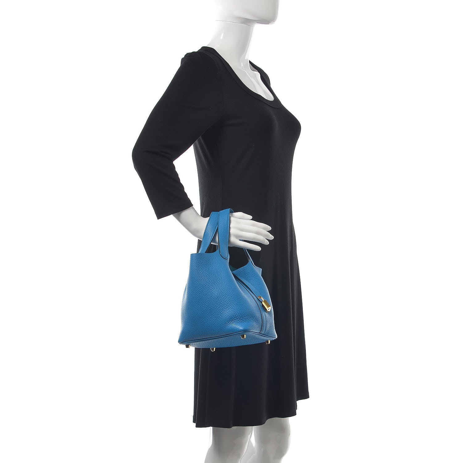 Hermes Taurillon Clemence Picotin Lock 18 PM Bleu Zanzibar 2 of 7
