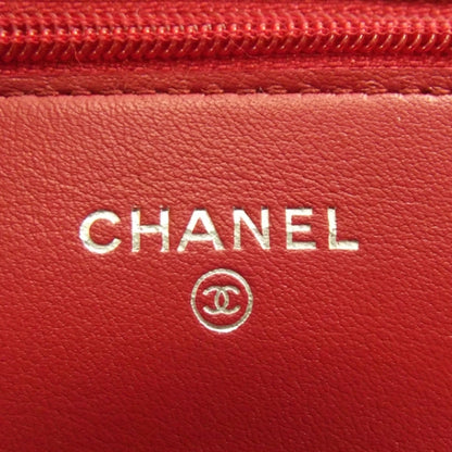 Chanel Caviar Wallet on Chain Red 7 of 10