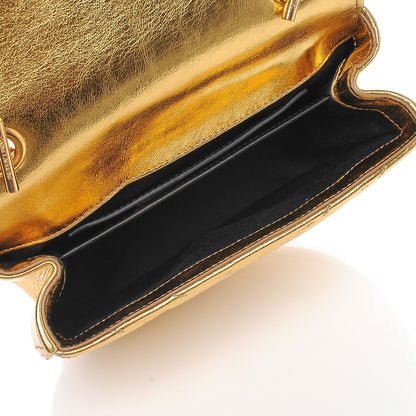Saint Laurent Metallic Calfskin Matelasse Monogram Small Bubble Chain Crossbody Gold 5 of 6