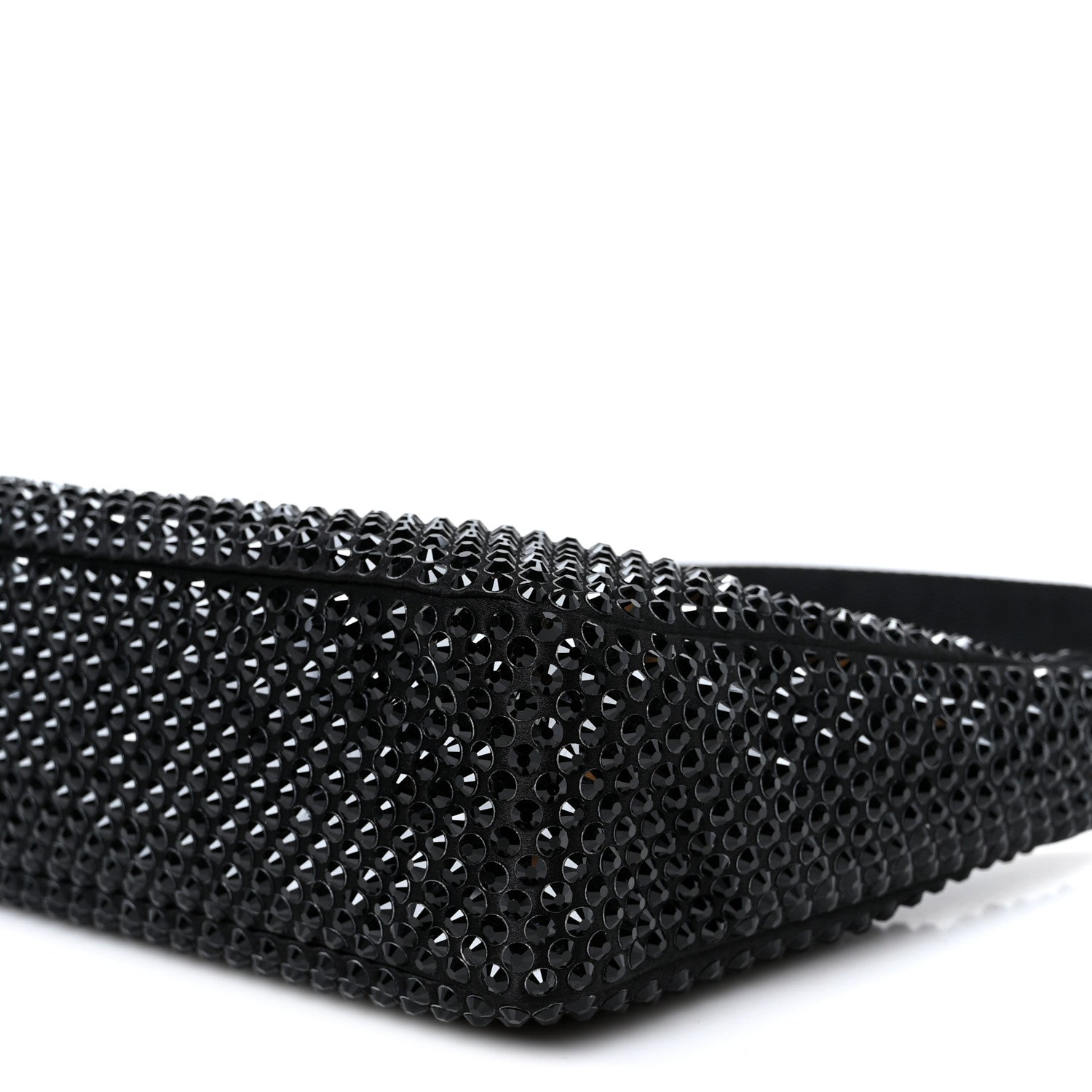 Prada Satin Crystal Mini Re-Edition 2000 Bag Black 9 of 10
