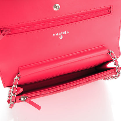 Chanel Patent Quilted Wallet On Chain WOC Pink 5 of 9