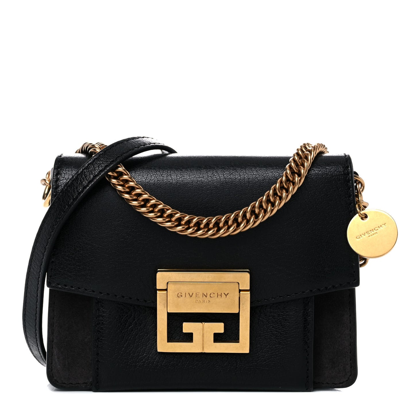 Goatskin Suede Mini GV3 Shoulder Bag Black