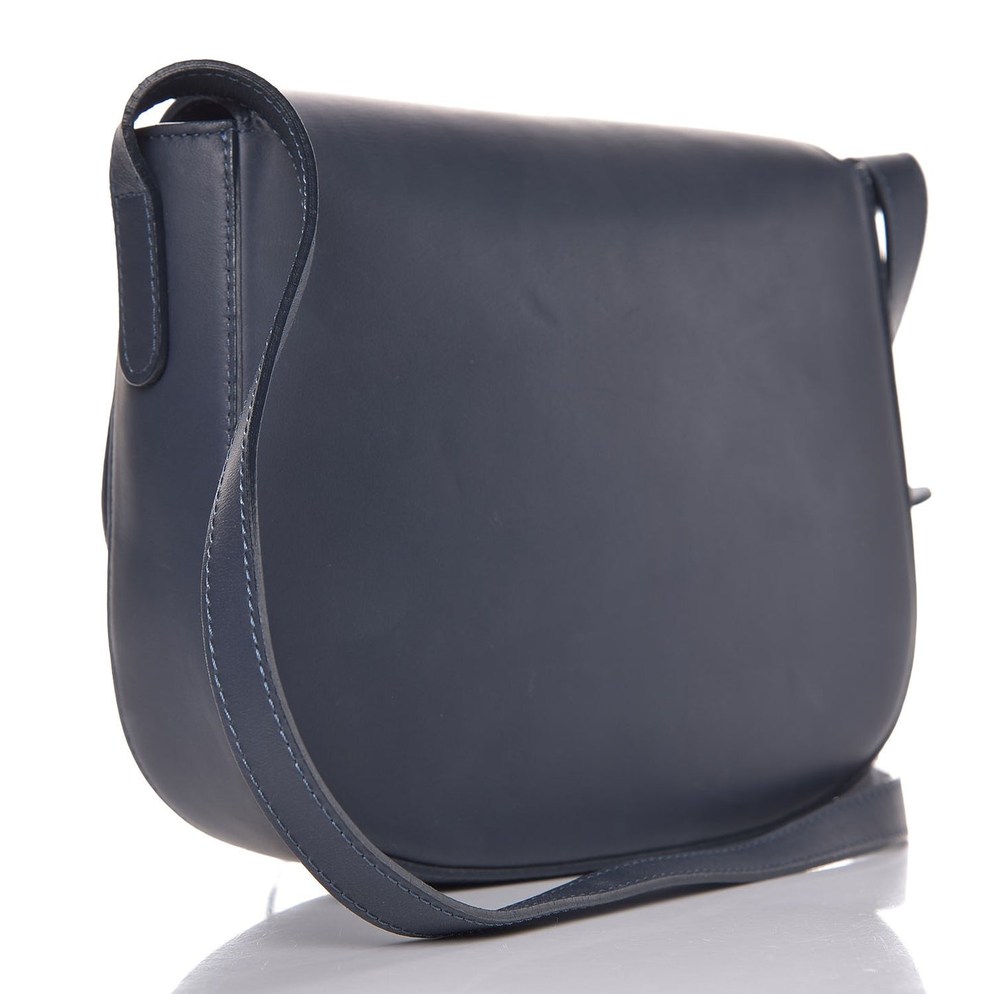 Calfskin Flap Crossbody Bag Blu