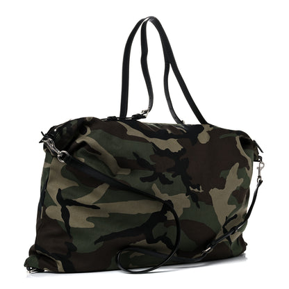 Saint Laurent Gabardine Camouflage Large Convertible ID Bag Black Green 2 of 9