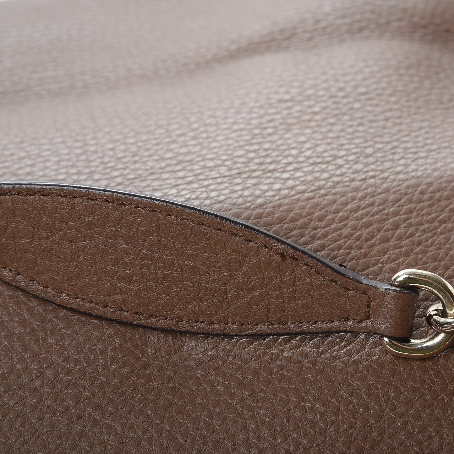 Pebbled Calfskin Medium Soho Chain Shoulder Bag Maple Brown