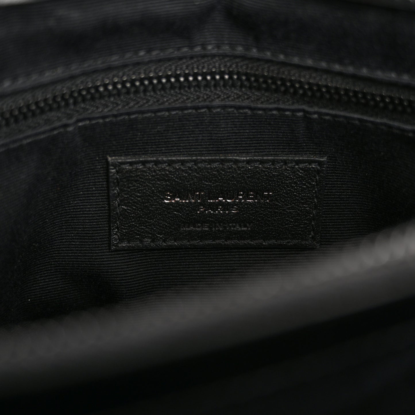 Calfskin Y Quilted Monogram Monochrome Medium Loulou Chain Satchel Black