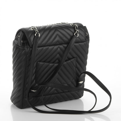 Chanel Calfskin Chevron Quilted Large Urban Spirit Backpack Black 3 of 7