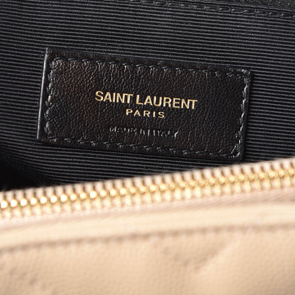 Saint Laurent Grain De Poudre Matelasse Chevron Monogram Shopping Bag Nude Powder 6 of 10