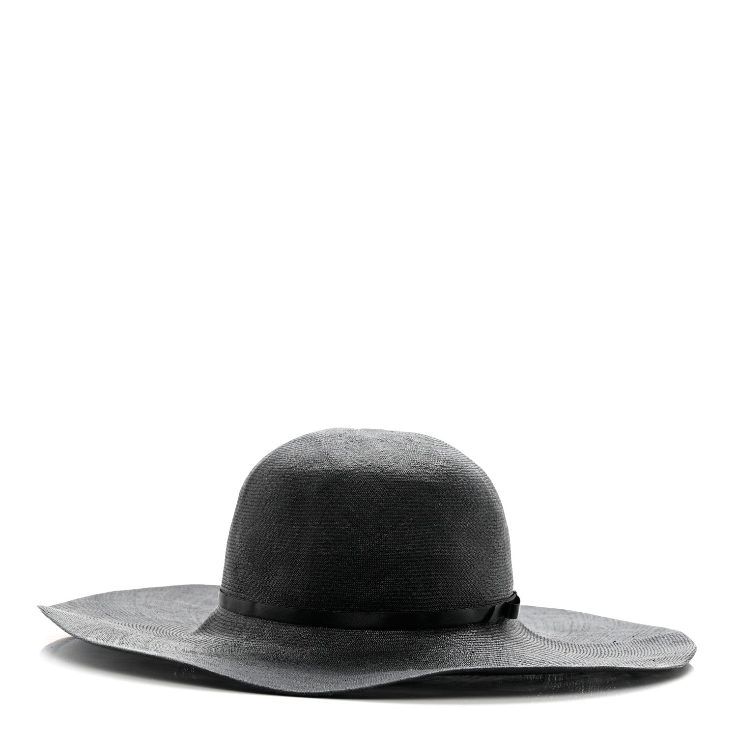Chanel Woven CC Wide Brim Hat 57 Black 3 of 8